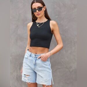 HIDDEN Logan High Rise Light Wash distressed denim shorts Sz Small